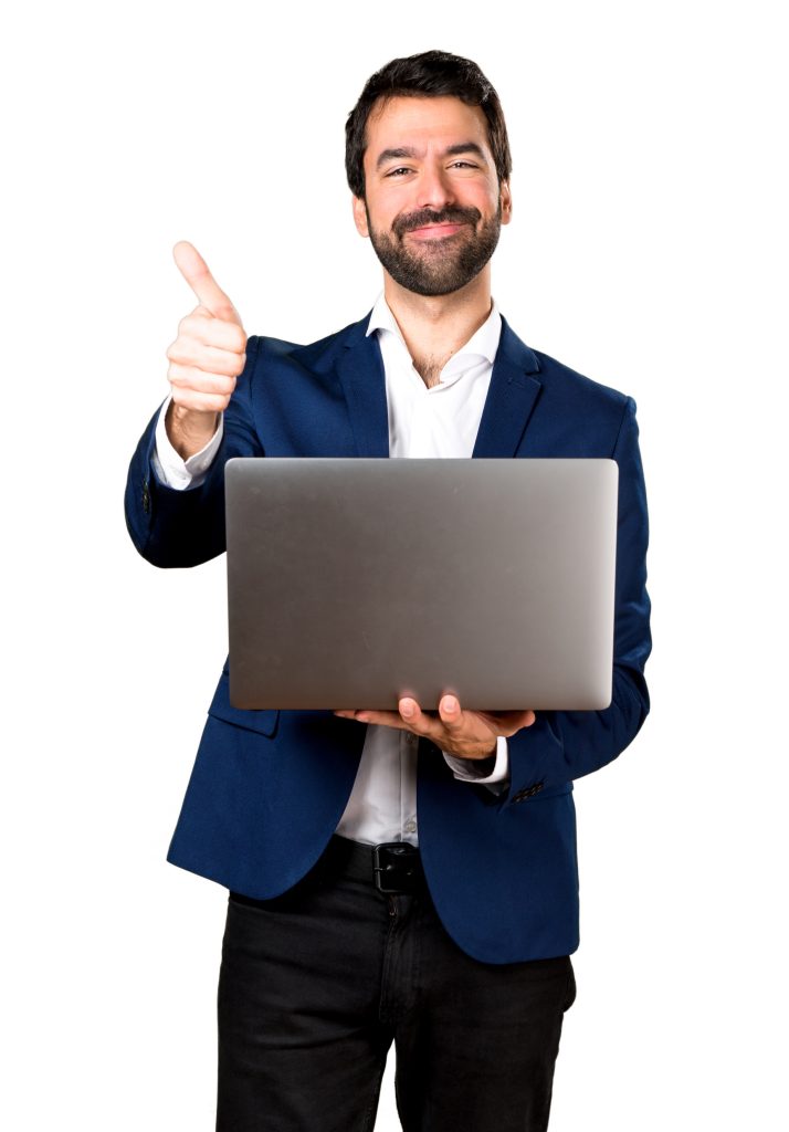 handsome man with laptop scaled