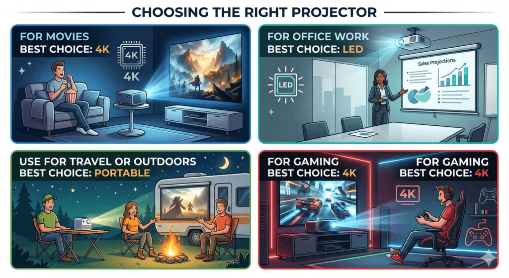 led vs 4k vs portable projector