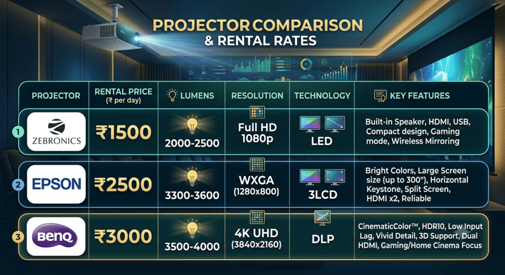 projector on rent in pune for classroom 4